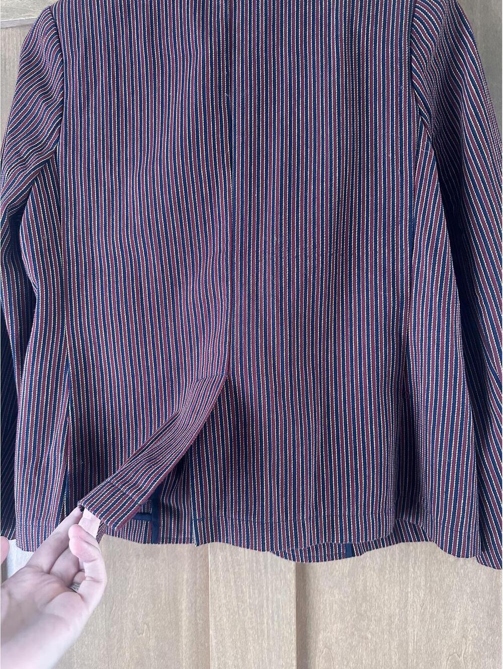 The GREAT. Shrunken Blazer Country Road Pinstripe Red Blue Women’s size 1 Small - Picture 11 of 14